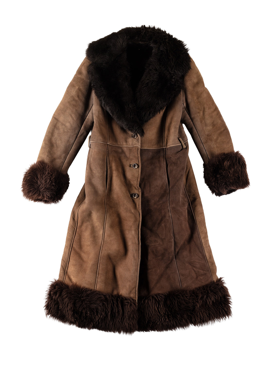Vintage 70's Women Sheepskin Coat in BrownMN613
