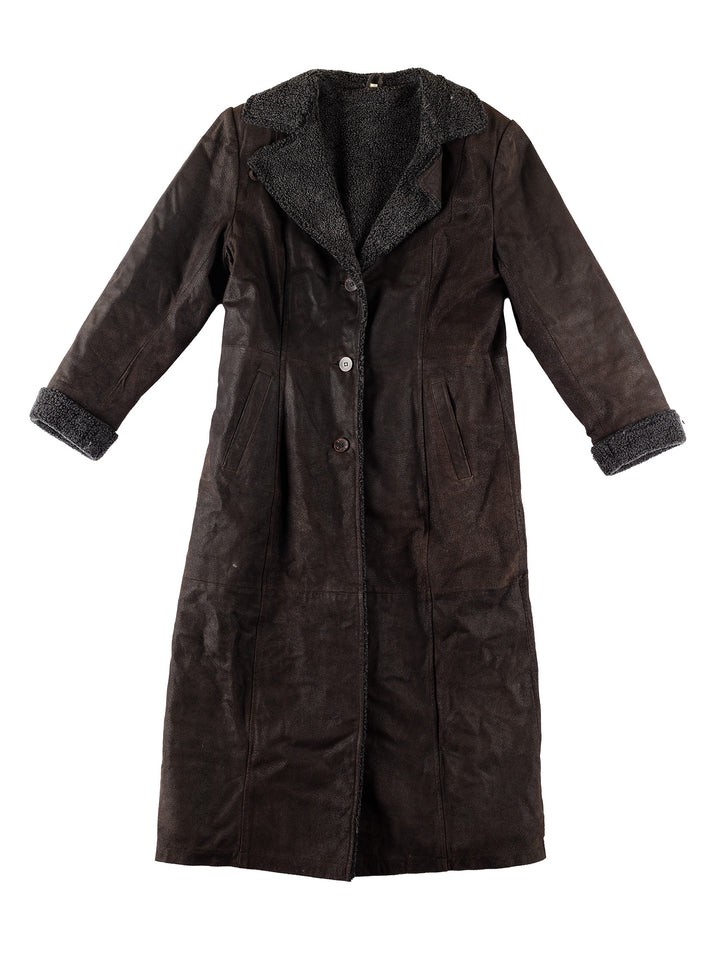 Vintage 70's Women Faux Sheepskin Coat in GrayMN646