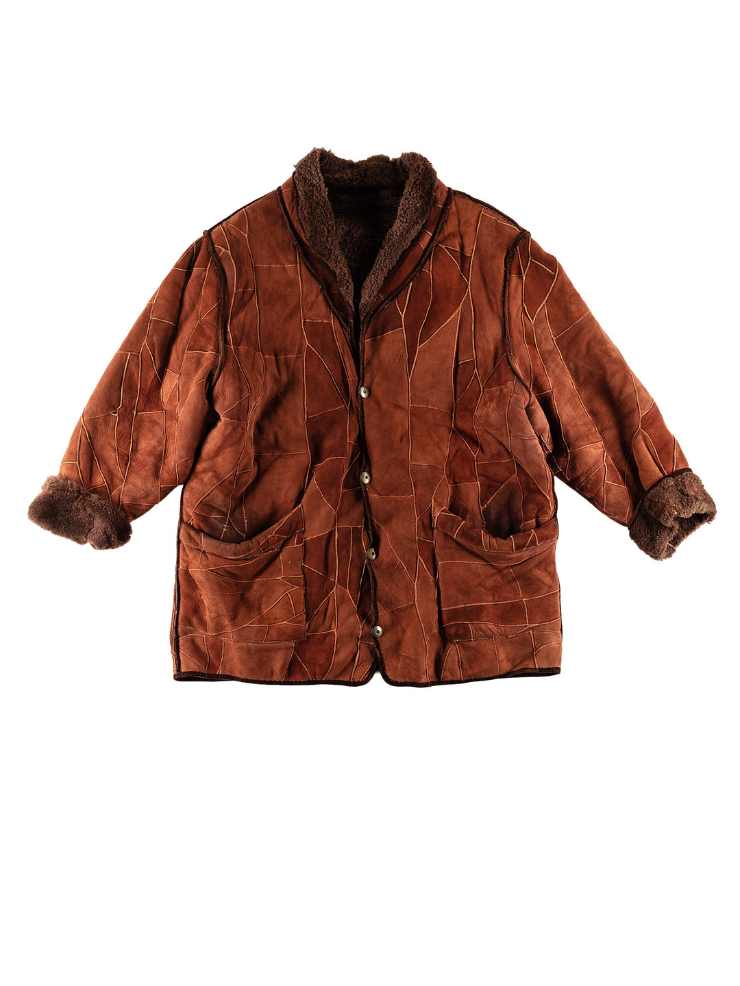 Vintage 80's Women Sheepskin Jacket in BrownMN792