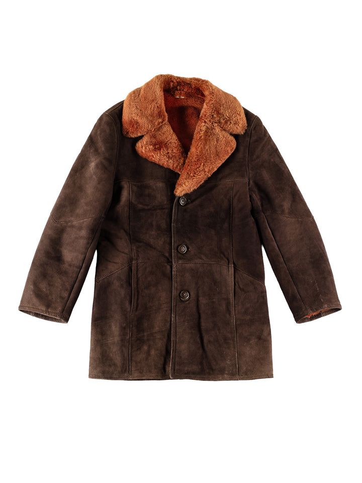 Vintage 70's Men Sheepskin Coat in BrownVN685