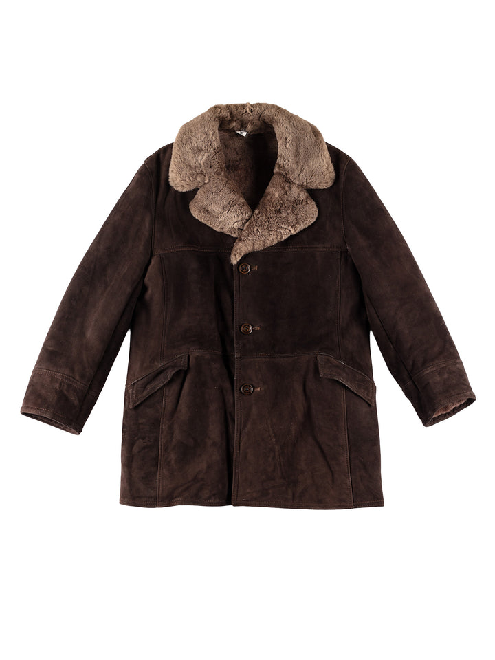 Vintage 70's Men Sheepskin Coat in BrownVN673