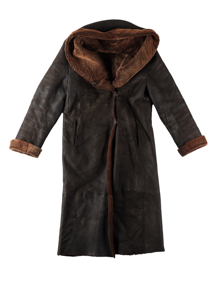 Vintage 70's Women Sheepskin Coat in BlackMN557