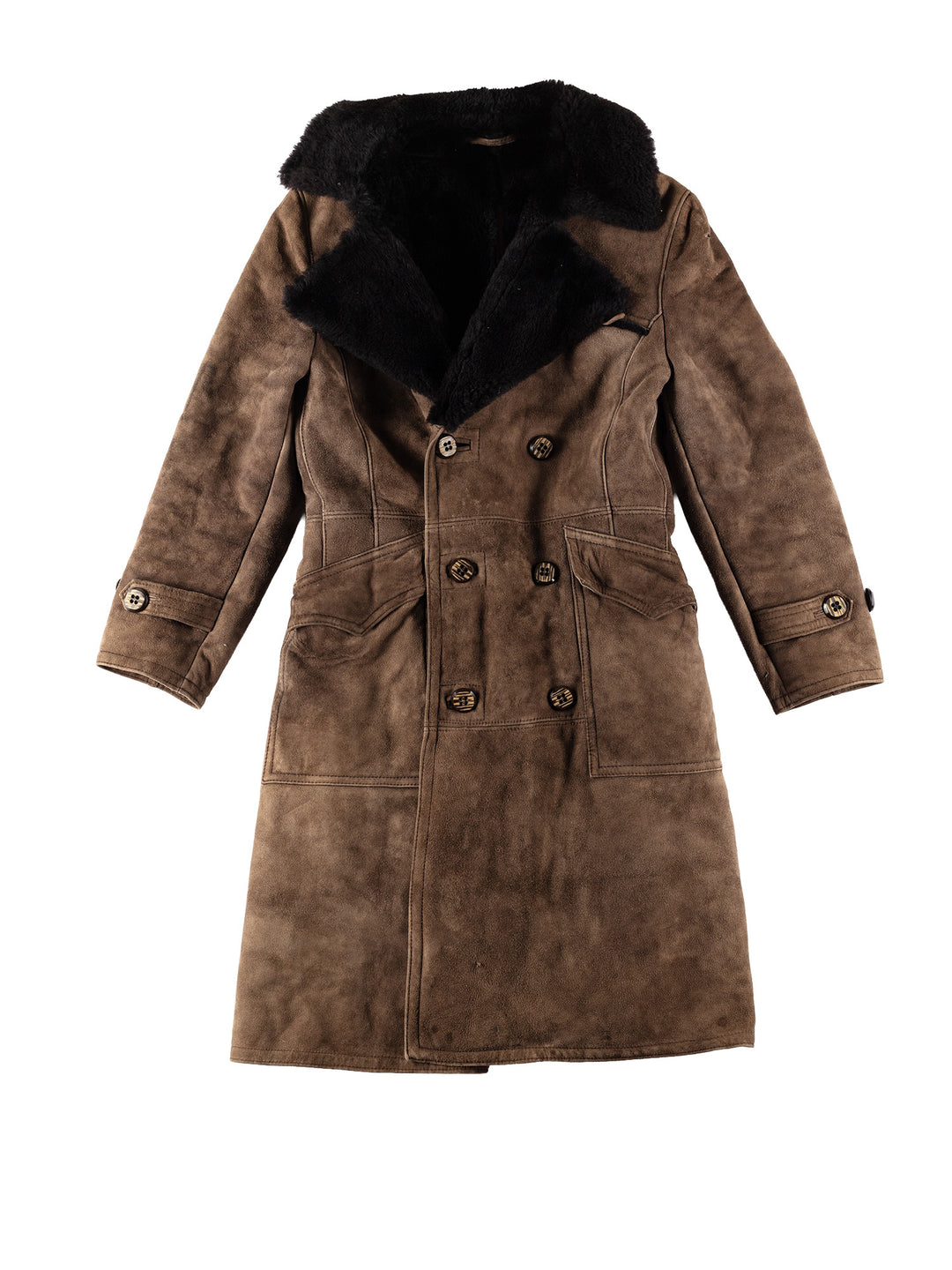 Vintage 70's Men Sheepskin Coat in BrownVN724