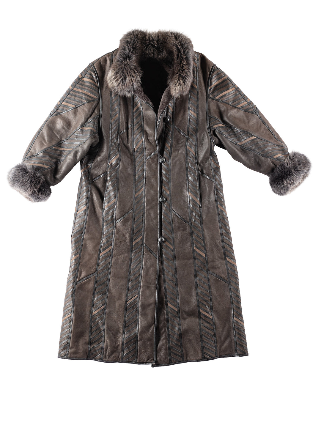 Vintage 90's Women Sheepskin Coat in Brown