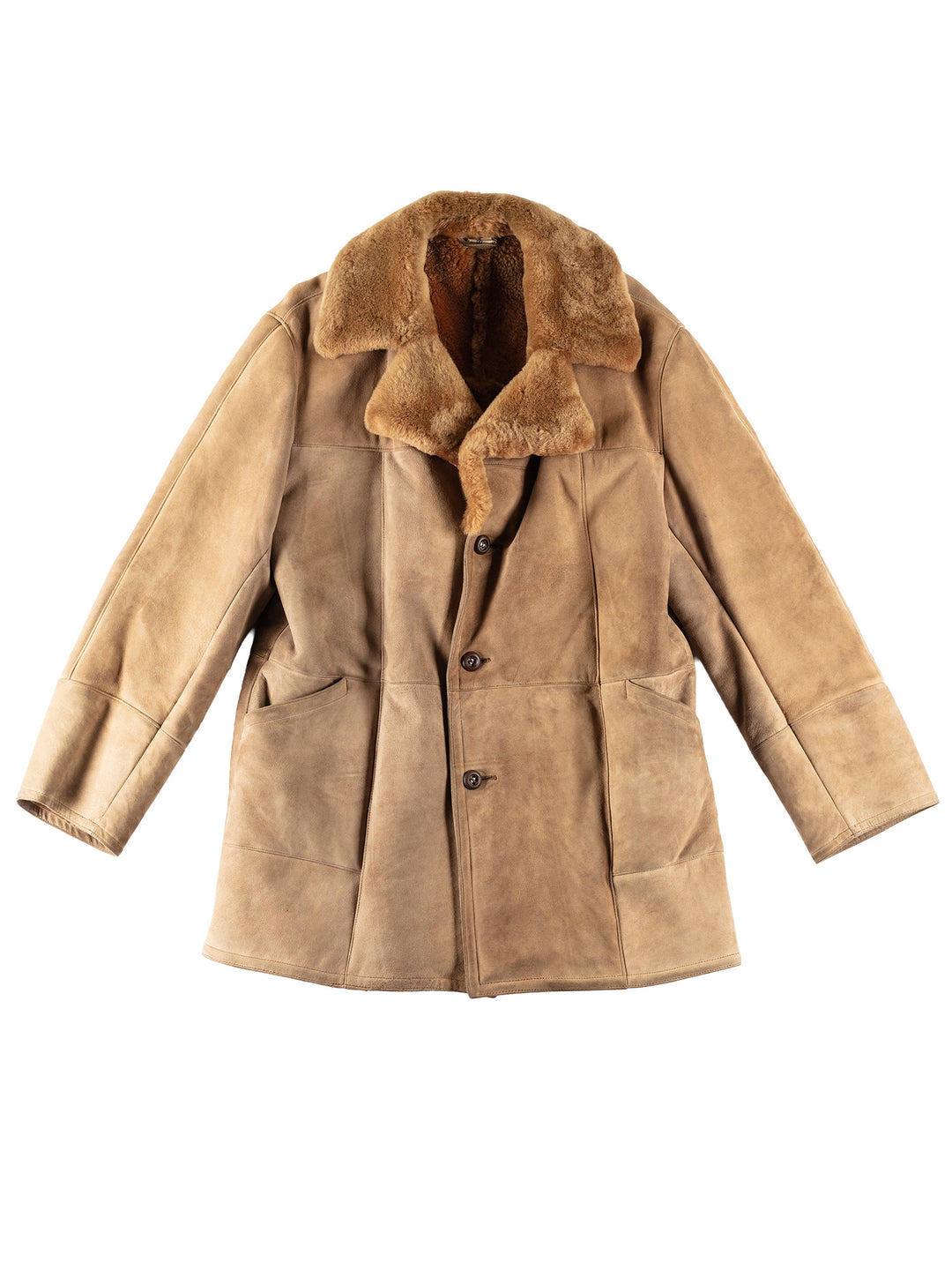 Vintage 70's Men Sheepskin Coat in BrownVN676