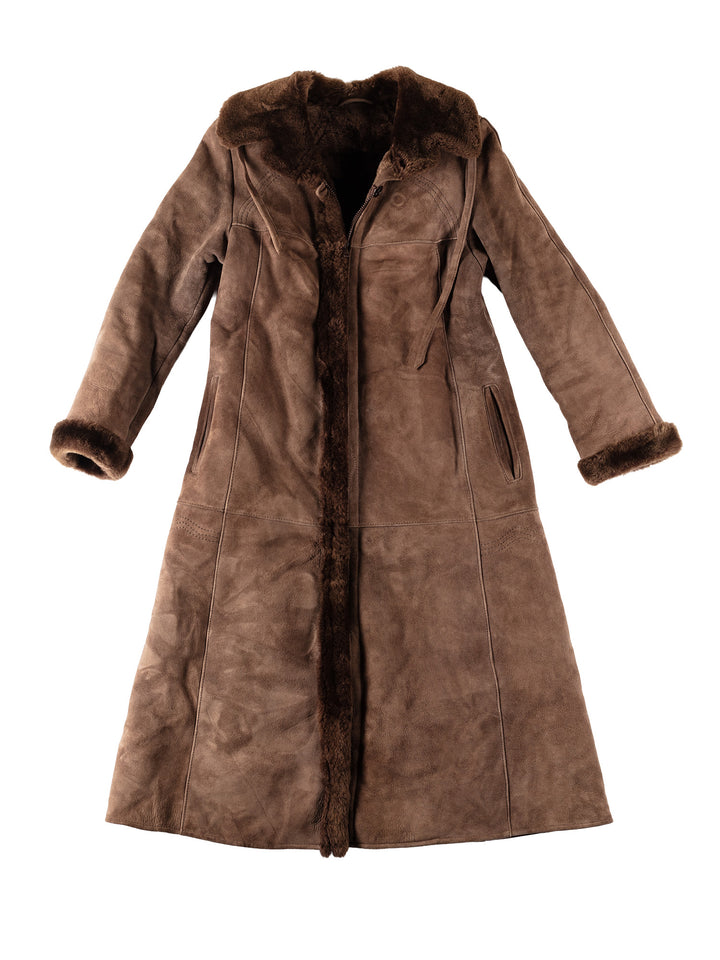 Vintage 70's Women Sheepskin Coat in BrownMN548