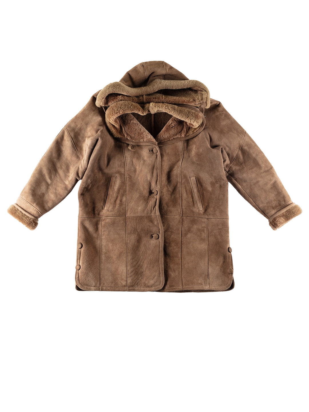 Vintage 80's Women Sheepskin Coat in BrownMN696