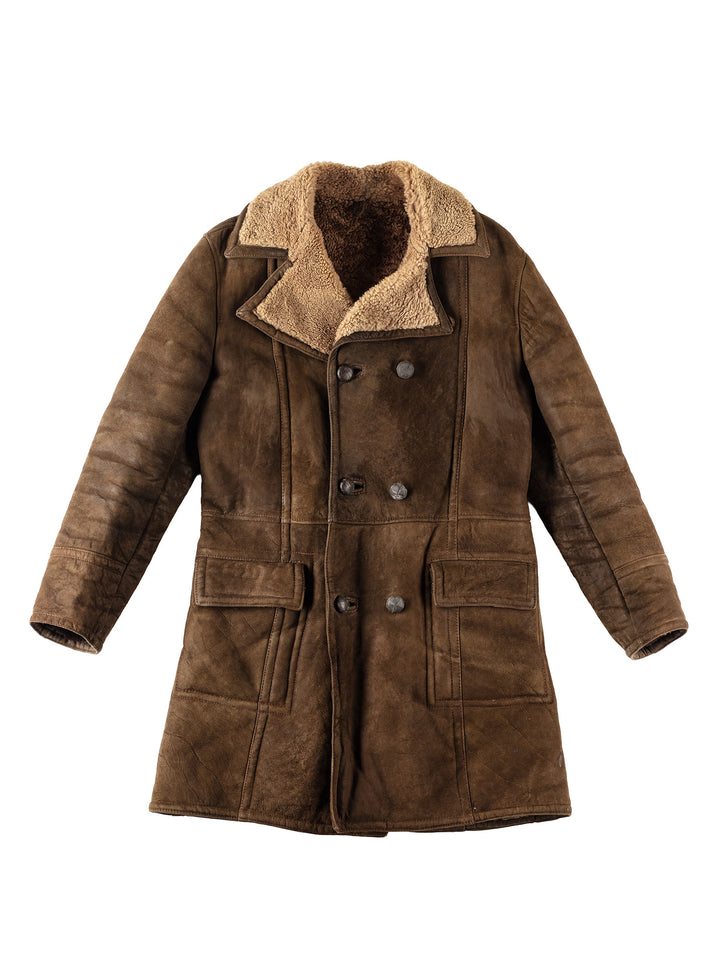Vintage 70's Men Sheepskin Coat in BrownVN291