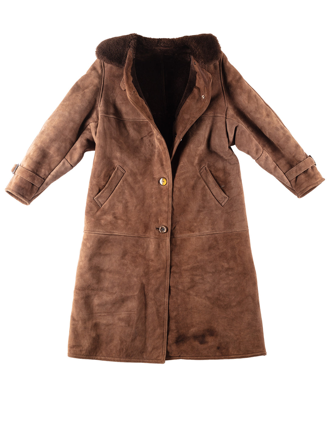 Vintage 80's Women Sheepskin Coat in Brown