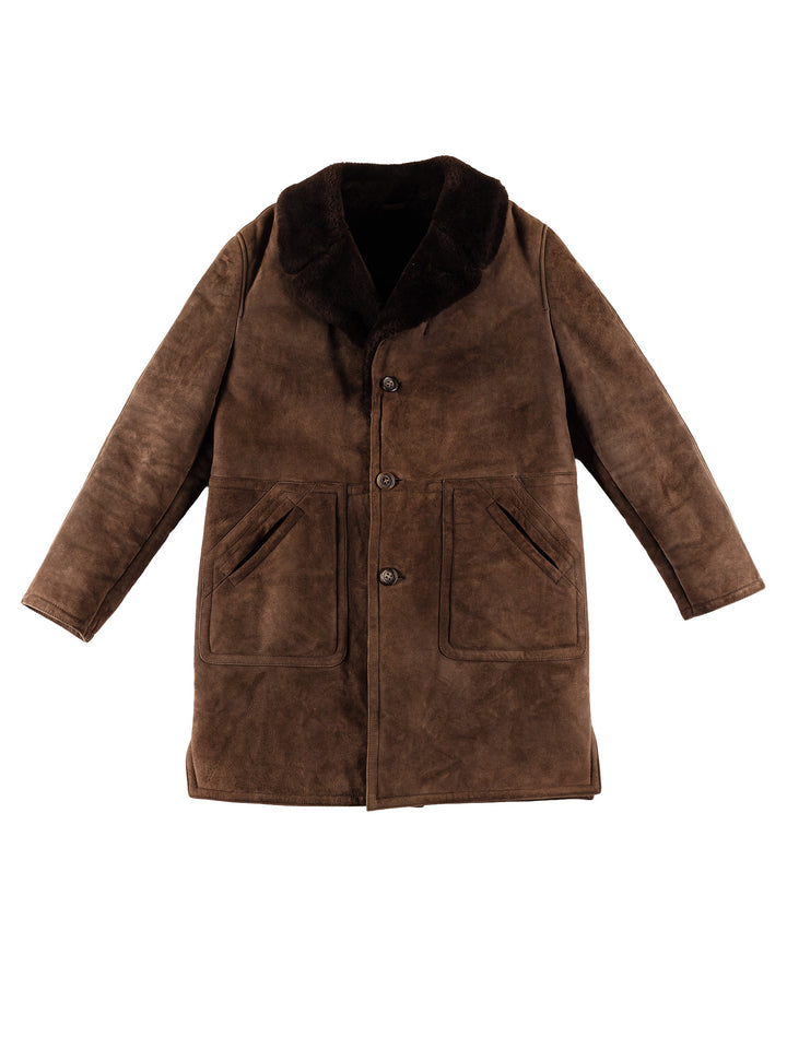 Vintage 70's Men Sheepskin Coat in BrownVN747