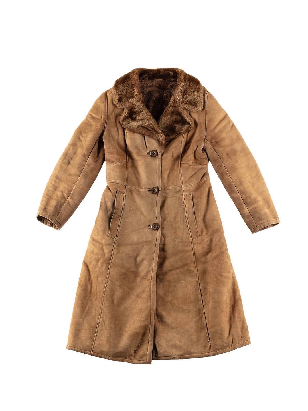 Vintage 70's Women Sheepskin Coat in BrownMN624