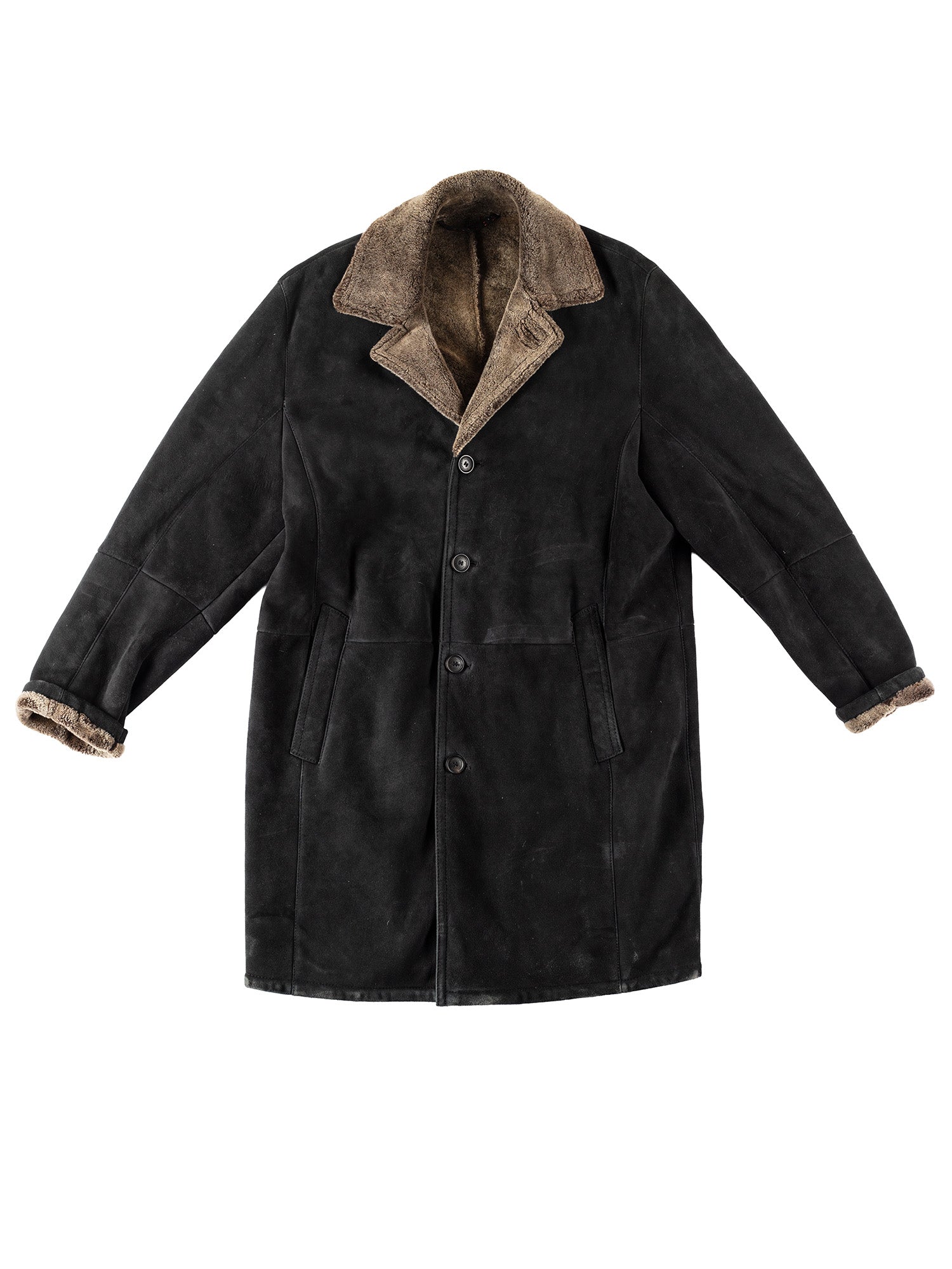 Online Vintage Store | Vintage 80's Men Sheepskin Coat in Black