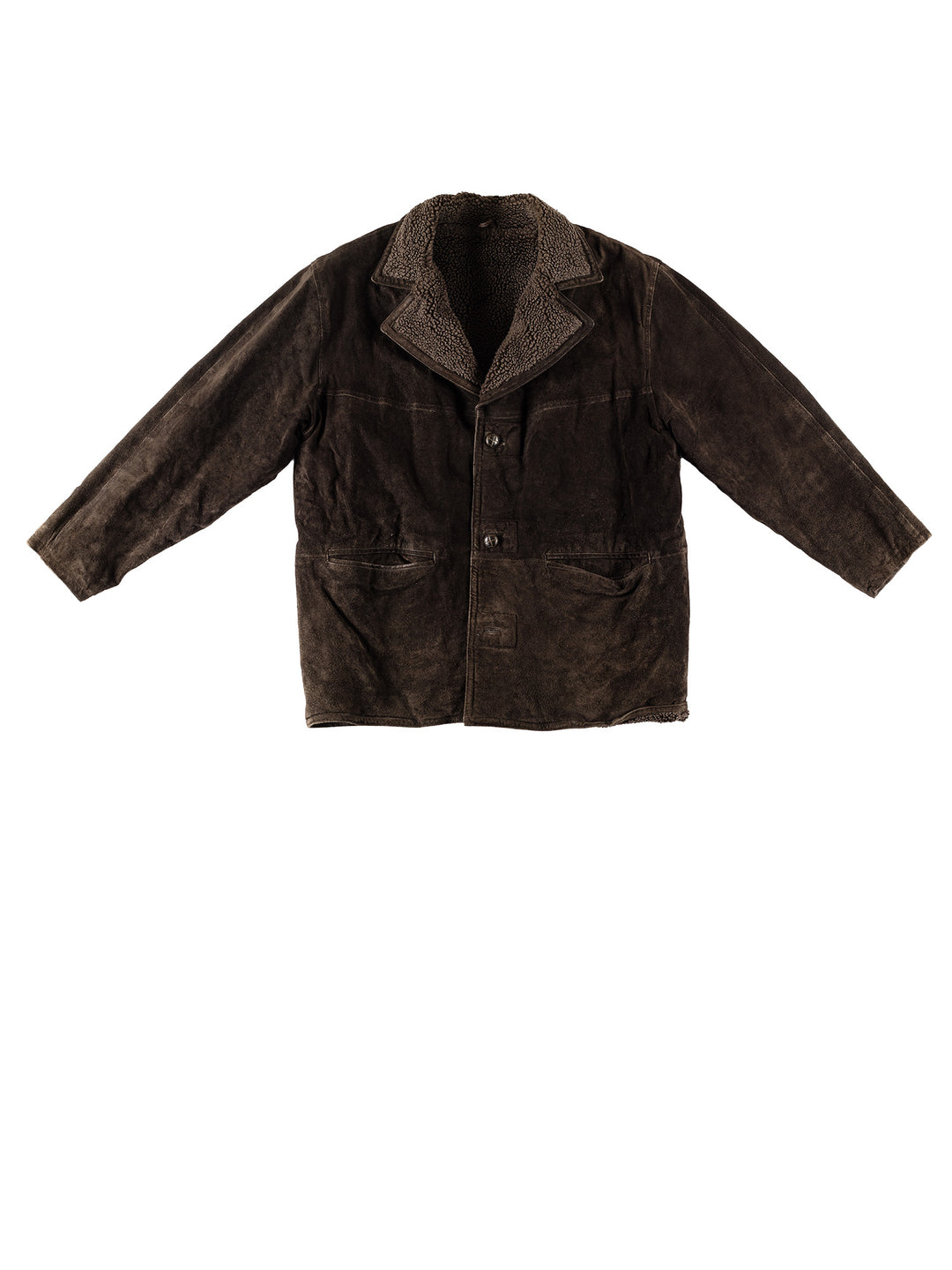 Vintage 80's Men Faux Sheepskin Coat in BrownVN644