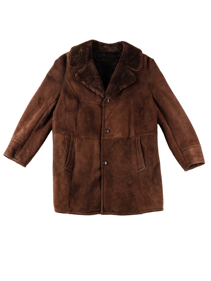 Vintage 70's Men Sheepskin Coat in BrownVN296