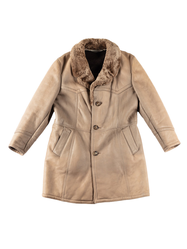 Vintage 70's Men Sheepskin Coat in BeigeVN301