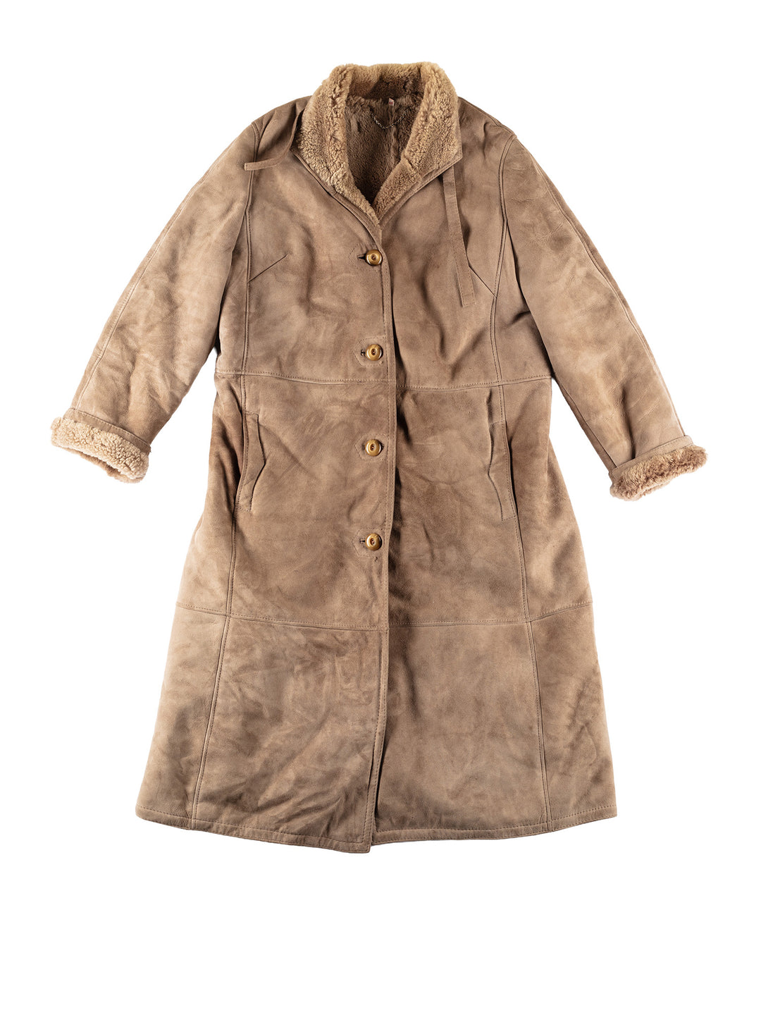 Vintage 80's Women Sheepskin Coat in BeigeMN641
