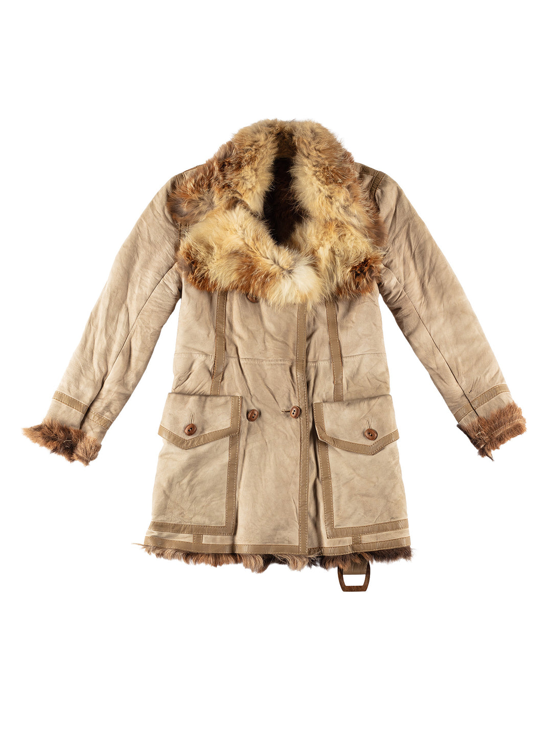 Vintage 70's Women Sheepskin Coat in BeigeMN623