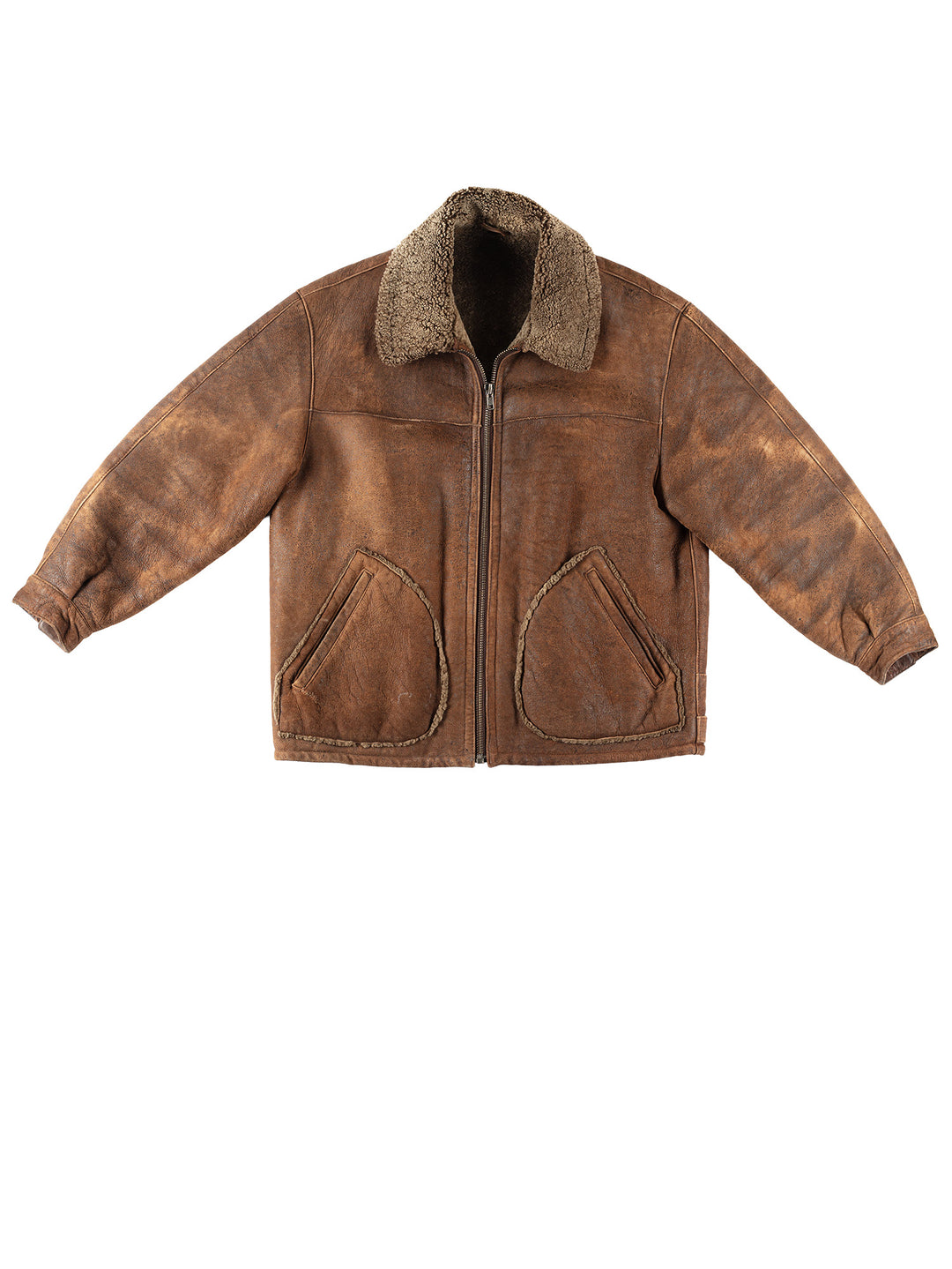 Vintage 80's Men Sheepskin Coat in BrownVN281