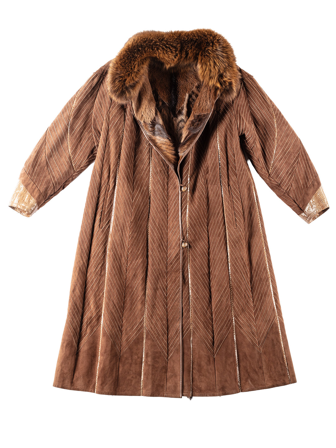 Vintage 70's Women Fur Coat in Brown