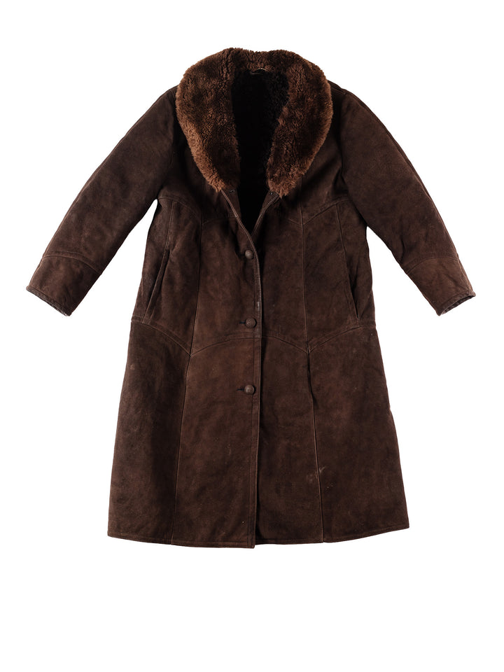 Vintage 70's Women Sheepskin Coat in BrownMN290