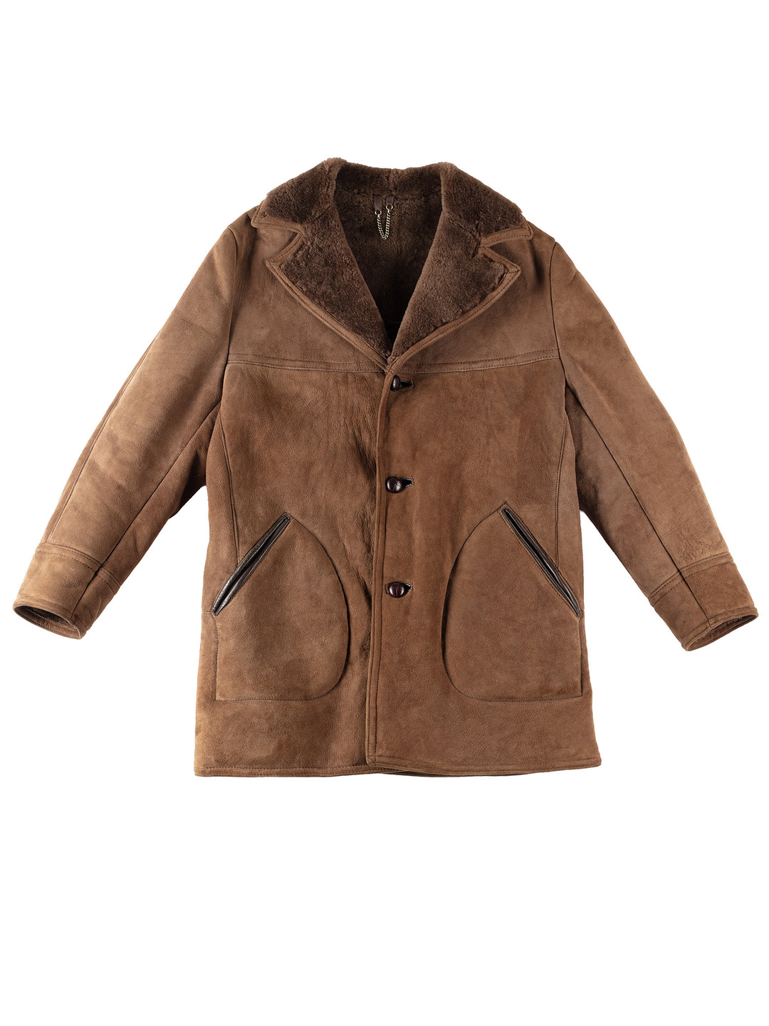 Vintage 80's Men Sheepskin Coat in BrownVN280