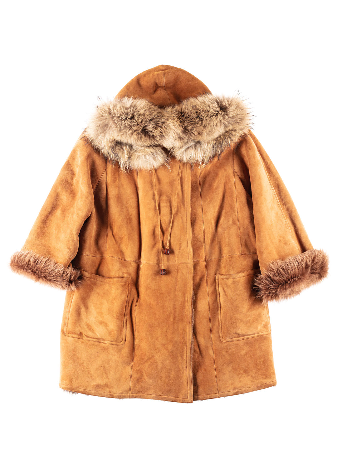 Vintage 00's Women Fur Coat in Brown