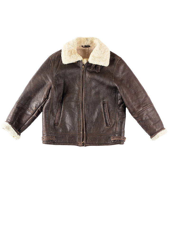 Vintage 80's Men Sheepskin Jacket in BrownVN332