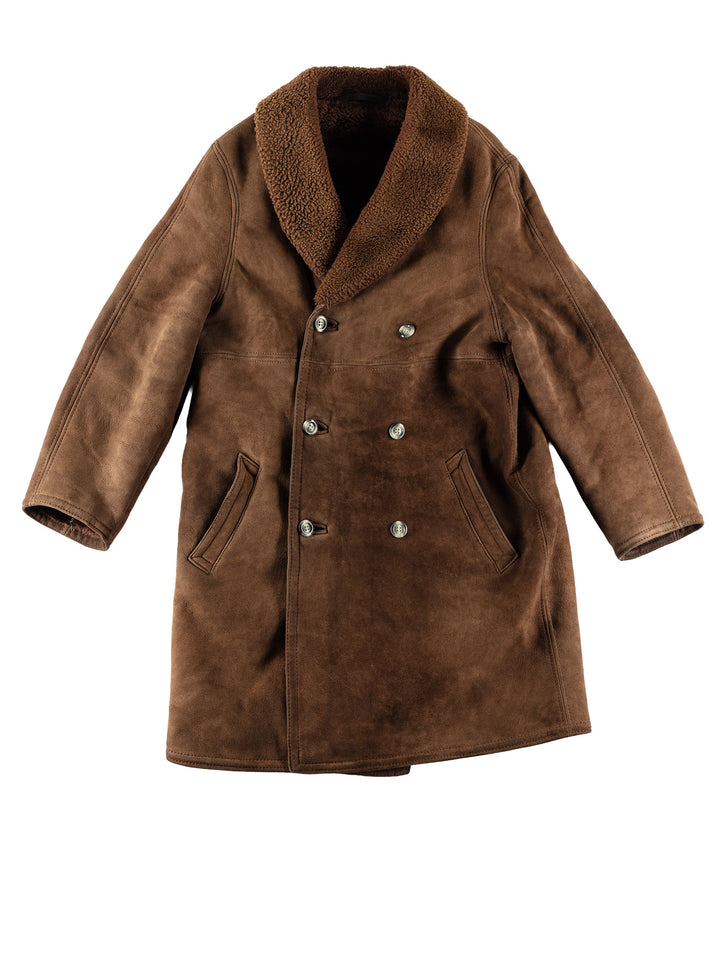 Vintage 70's Men Sheepskin Coat in BrownVN635