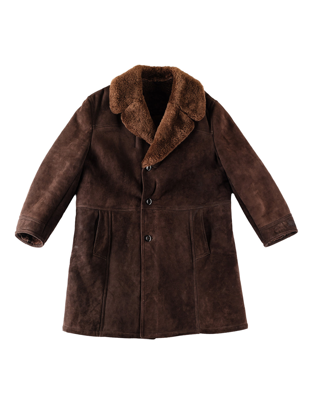 Vintage 70's Men Sheepskin Coat in BrownVN351