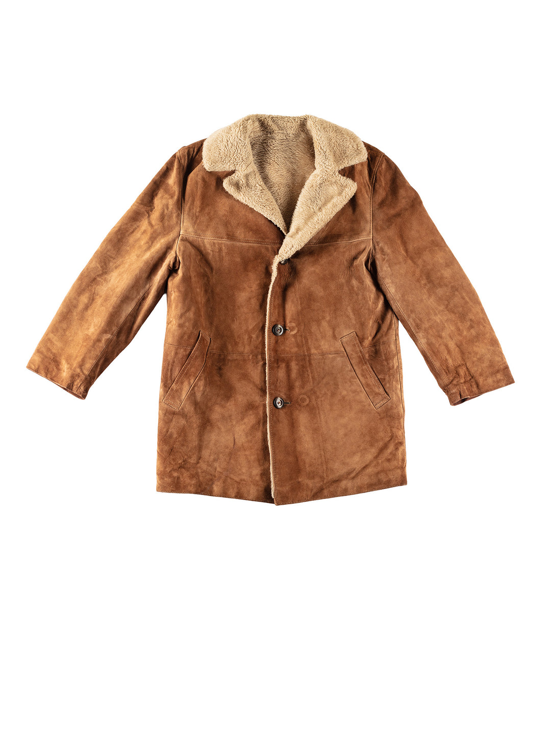 Vintage 80's Men Faux Sheepskin Coat in BrownVN329