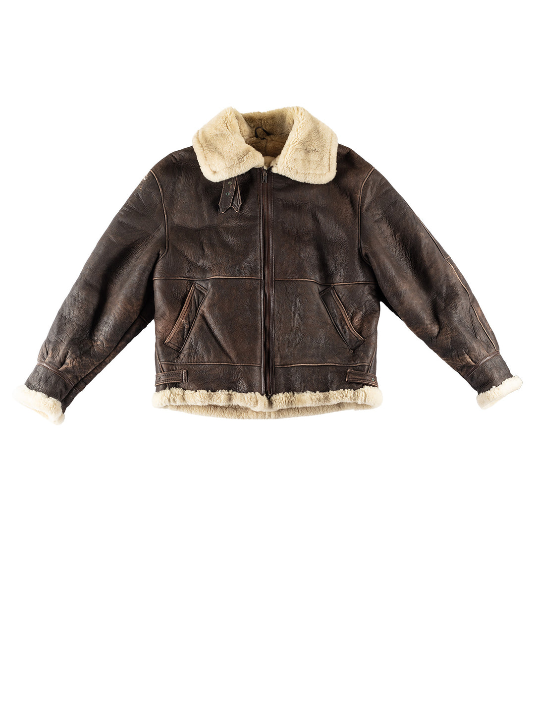 Vintage 80's Men Sheepskin Jacket in BrownVN784