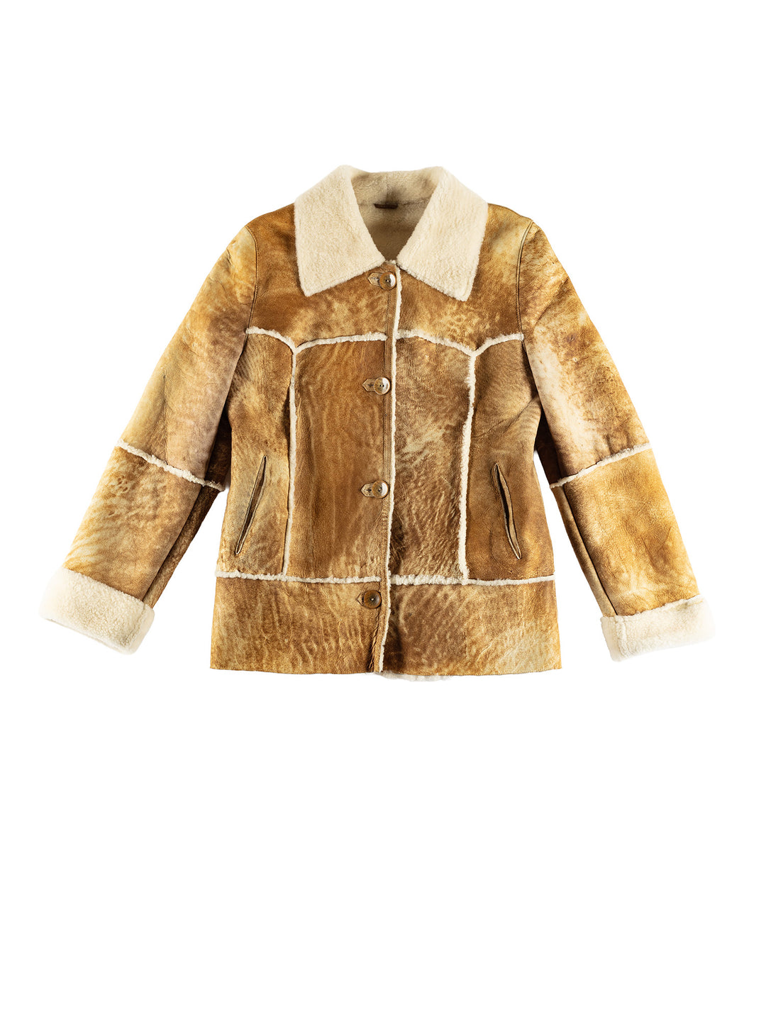 Vintage 70's Women Sheepskin Coat in BrownMN666