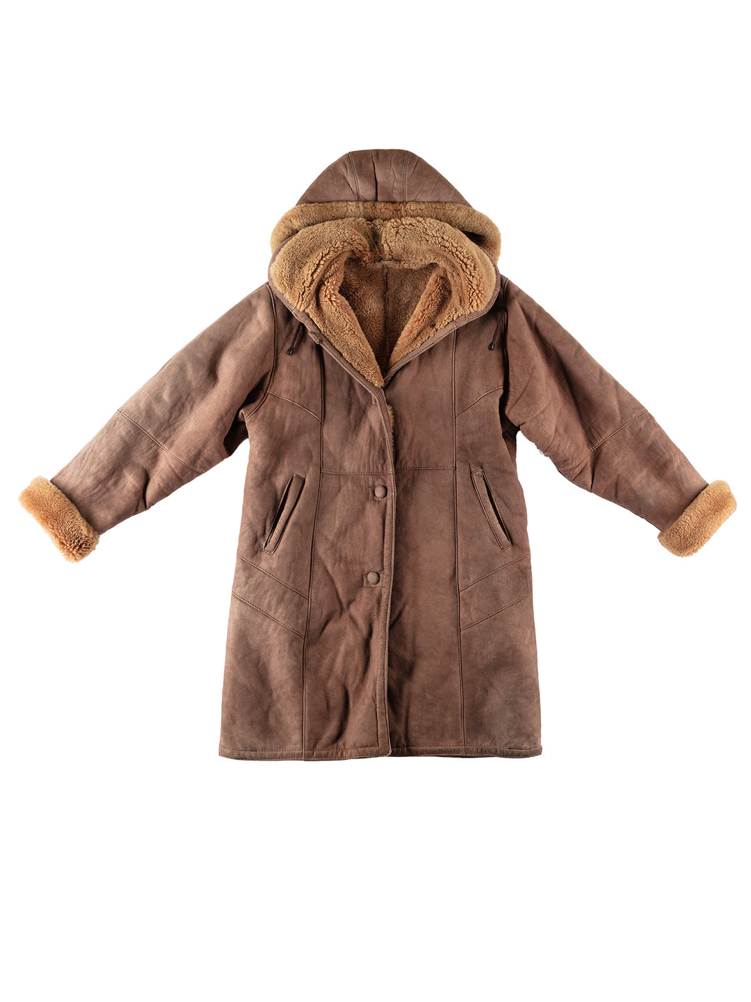 Vintage 70's Women Sheepskin Coat in BrownMN720