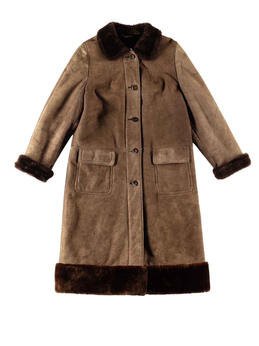 Vintage 70's Women Sheepskin Coat in BrownMN699