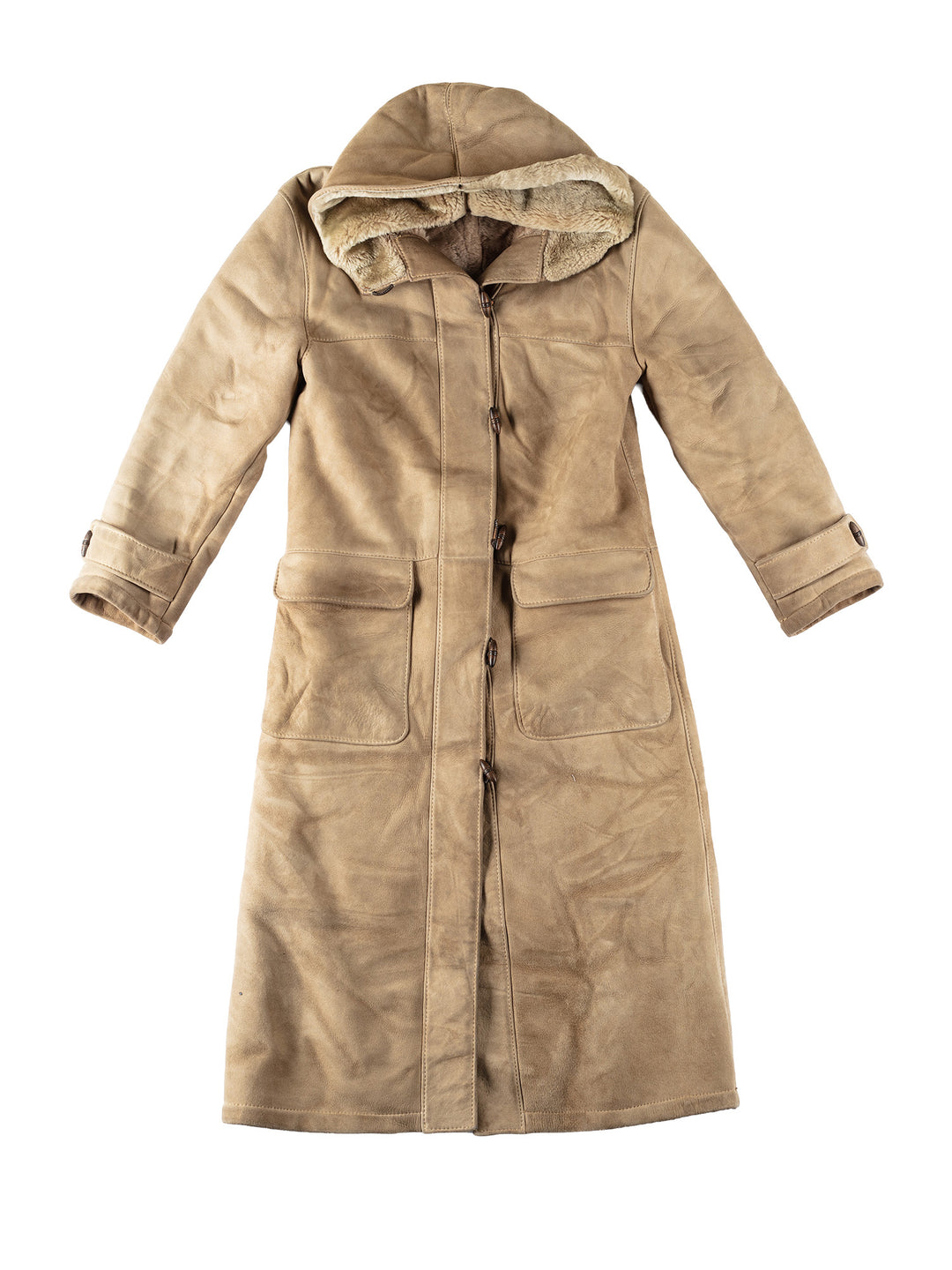 Vintage 70's Women Sheepskin Coat in BeigeMN559