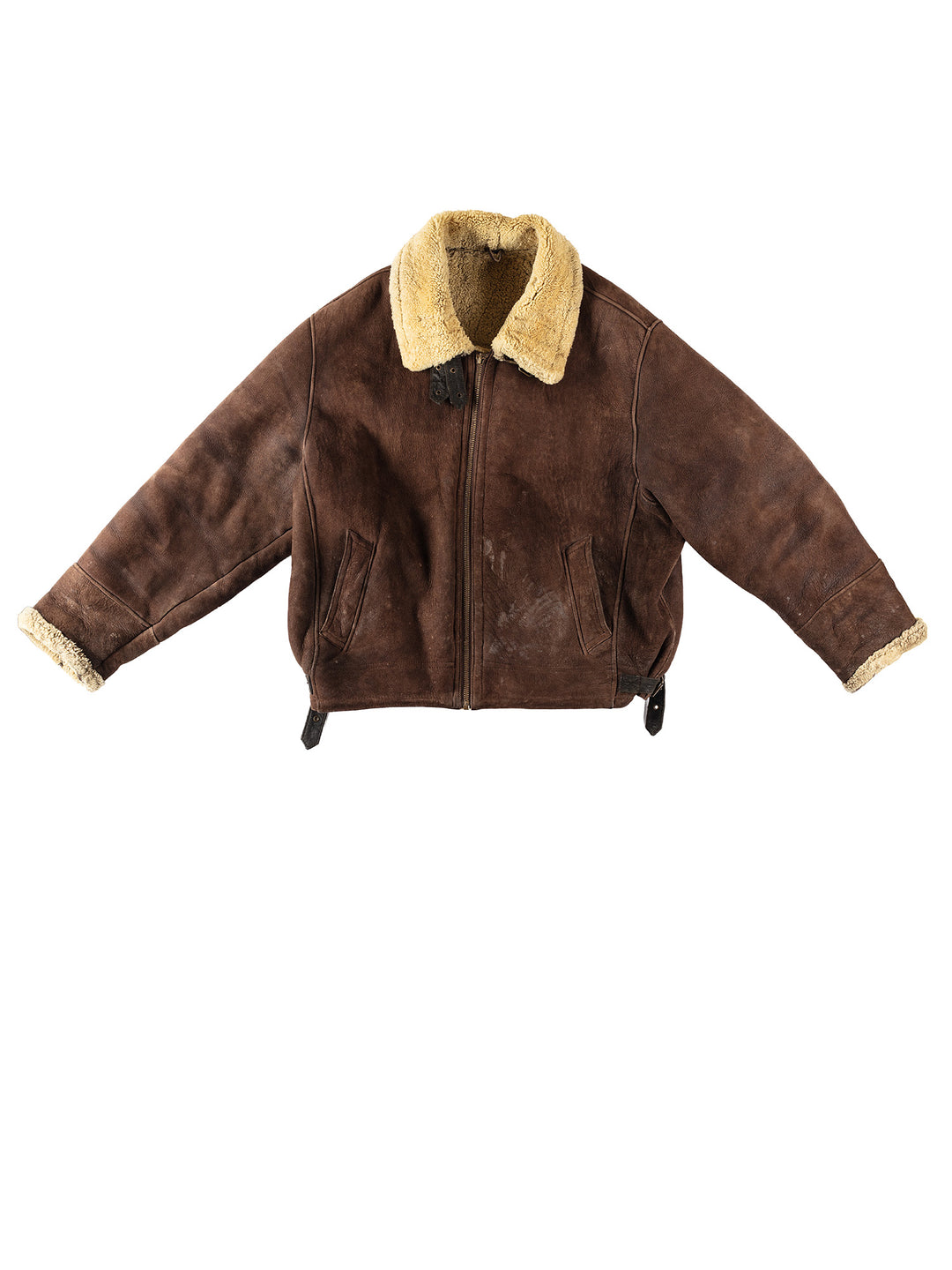 Vintage 80's Men Sheepskin Jacket in BrownVN338