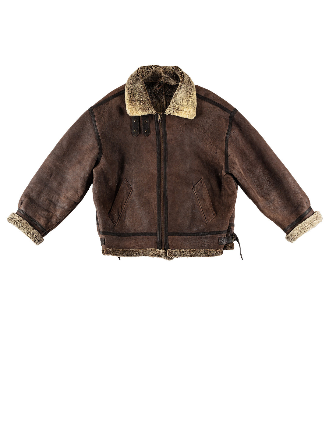 Vintage 80's Men Sheepskin Jacket in BrownVN694
