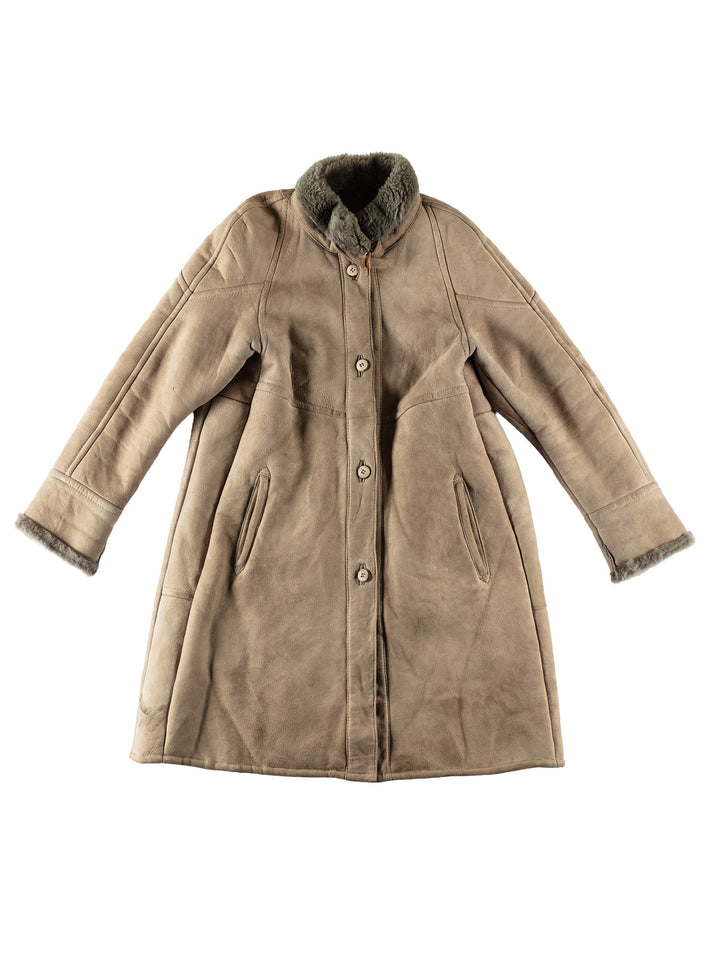 Vintage 70's Women Sheepskin Coat in BeigeMN669