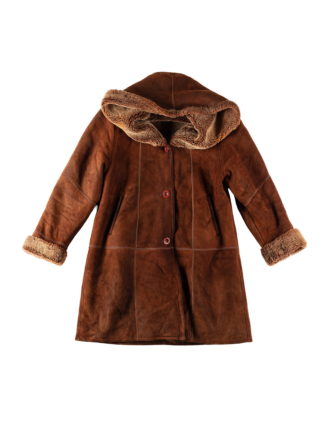 Vintage 80's Women Sheepskin Coat in BrownMN583