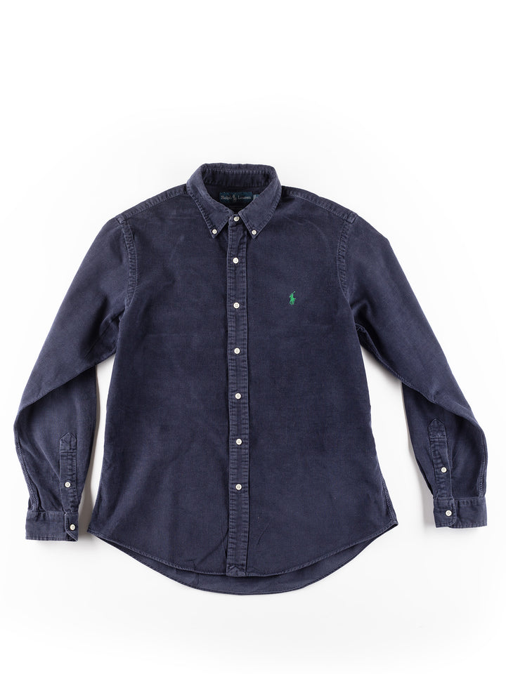 Vintage 00's Men Ralph Lauren Corduroy Shirt in Blue