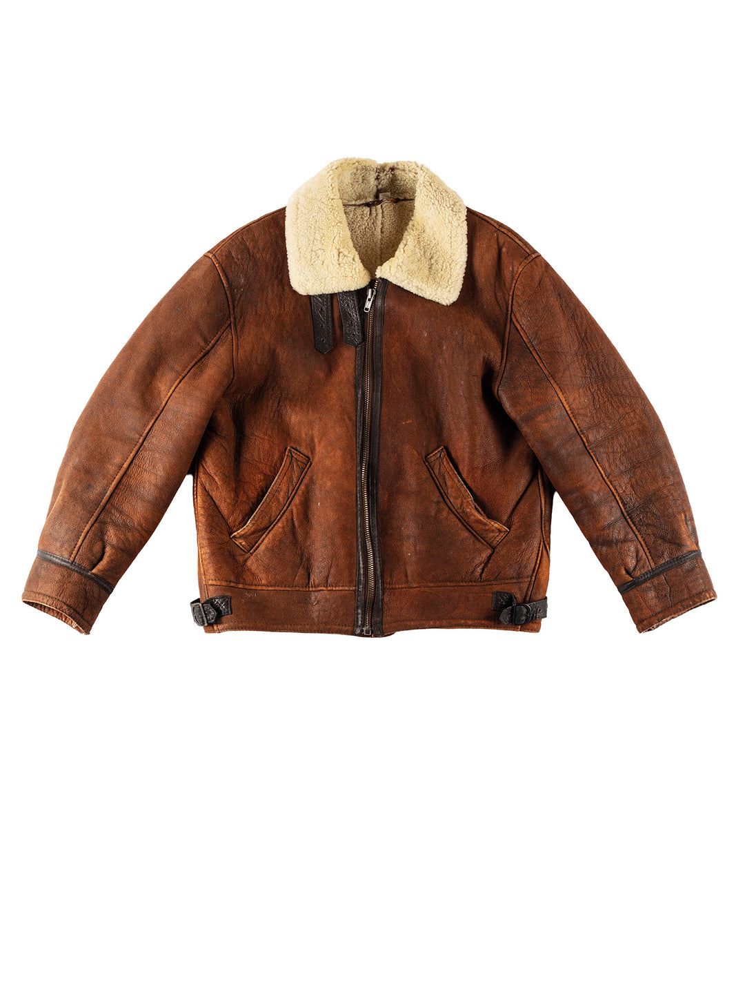 Vintage 80's Men Sheepskin Jacket in BrownVN410