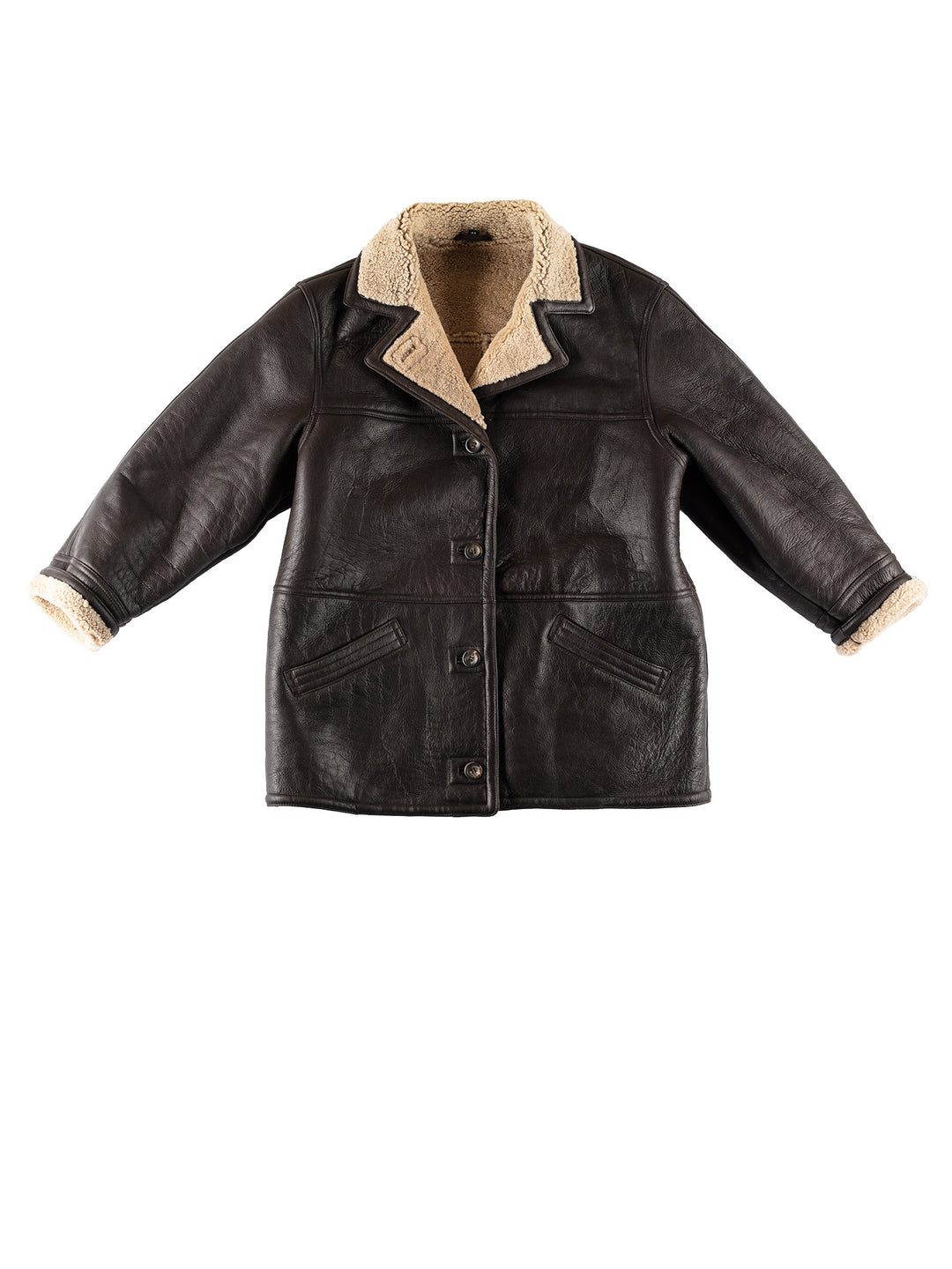 Vintage 80's Women Sheepskin Coat in BrownMN798