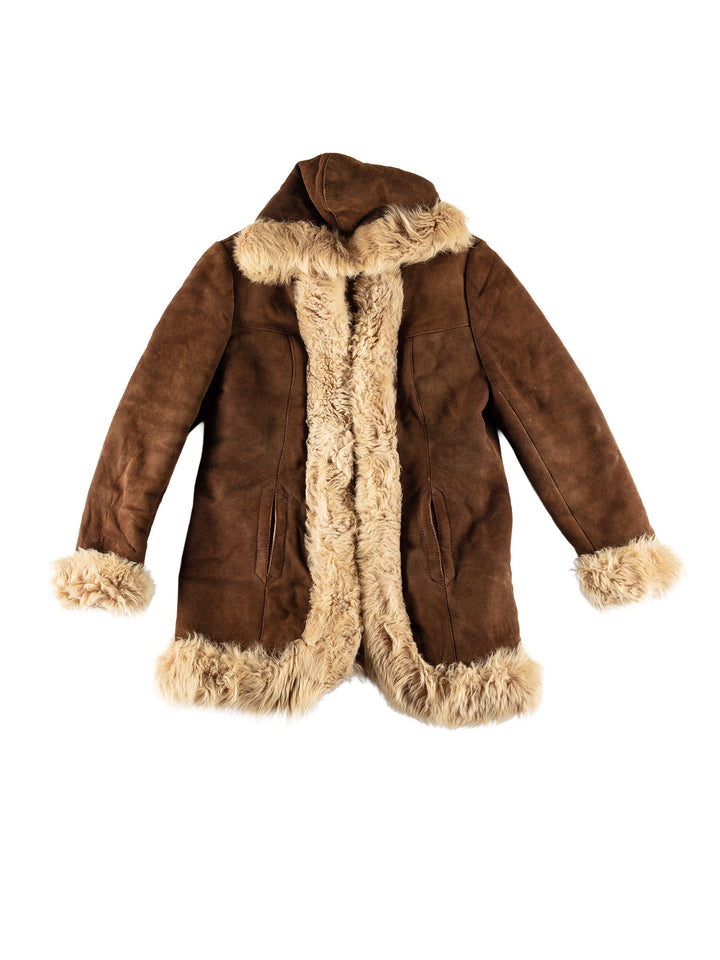 Vintage 70's Women Sheepskin Coat in BrownMN480