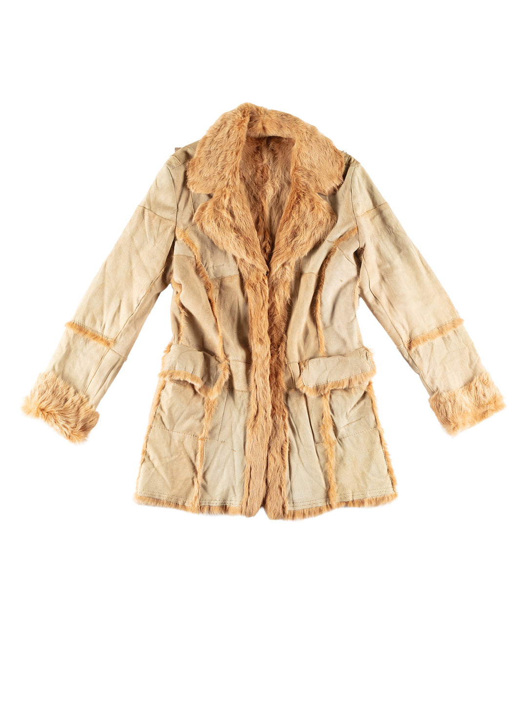 Vintage 70's Women Sheepskin Coat in BeigeMN756