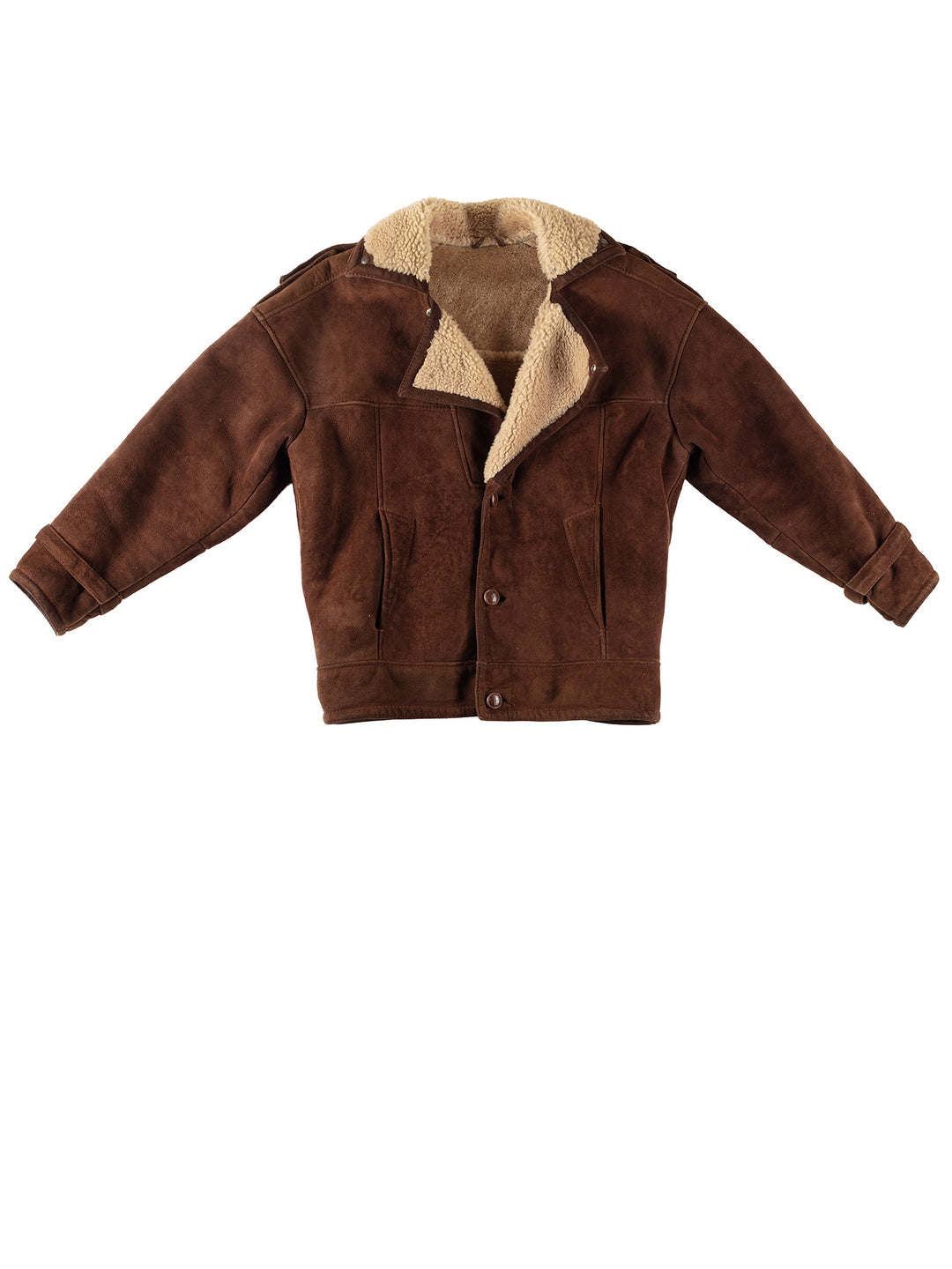 Vintage 80's Men Sheepskin Coat in BrownVN290