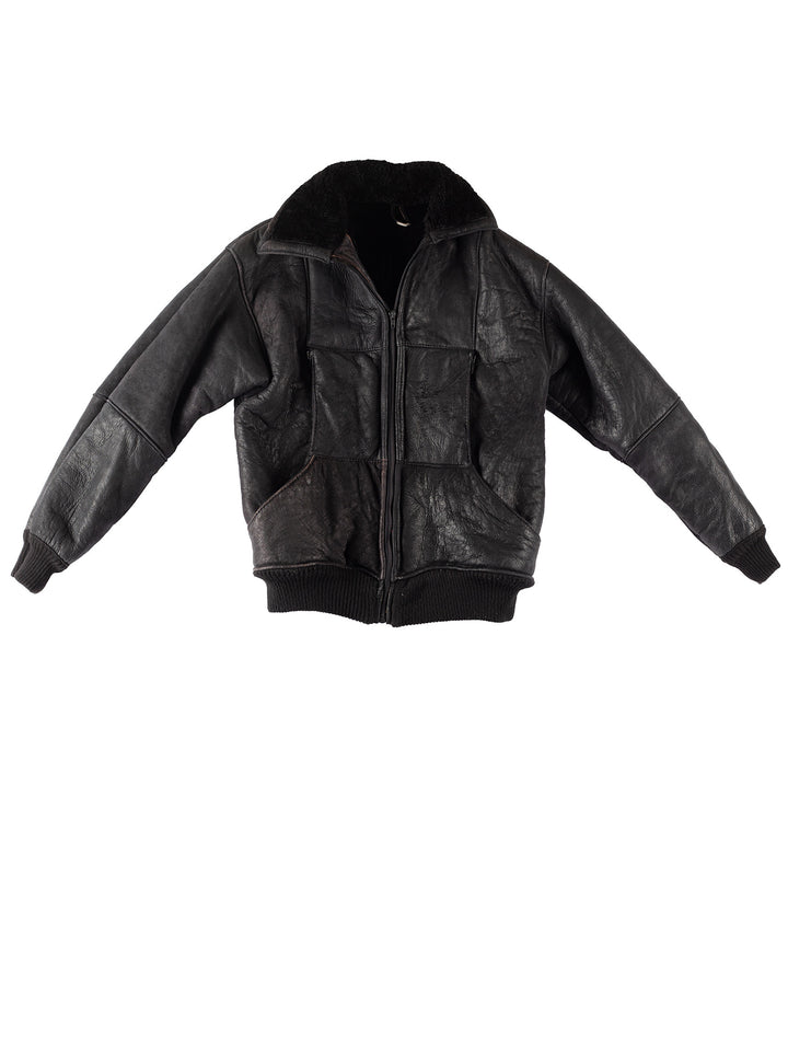 Vintage 90's Men Sheepskin Jacket in BlackVN284