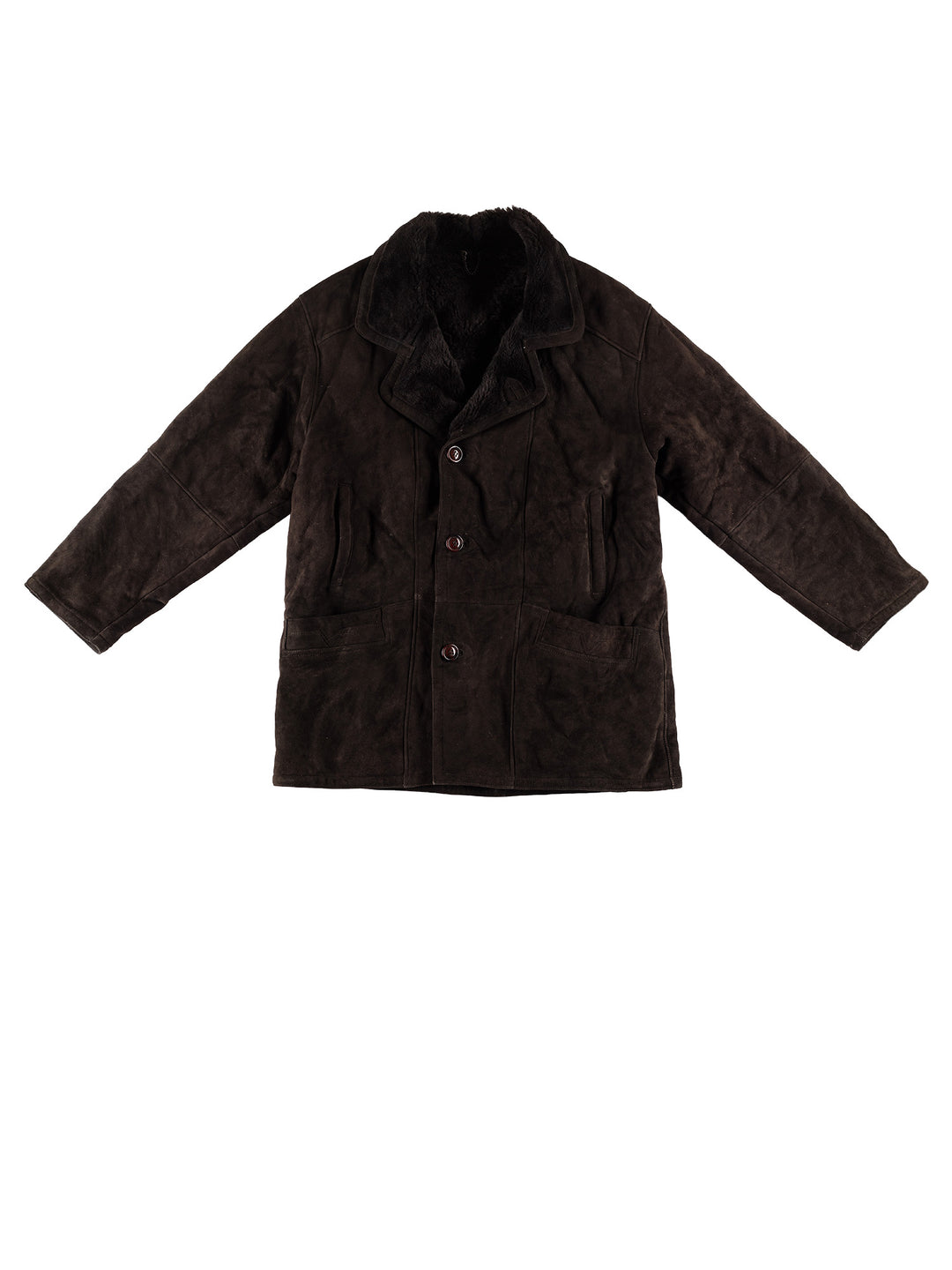 Vintage 80's Men Sheepskin Coat in BlackVN728