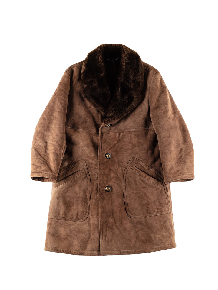 Vintage 70's Men Sheepskin Coat in BrownVN773