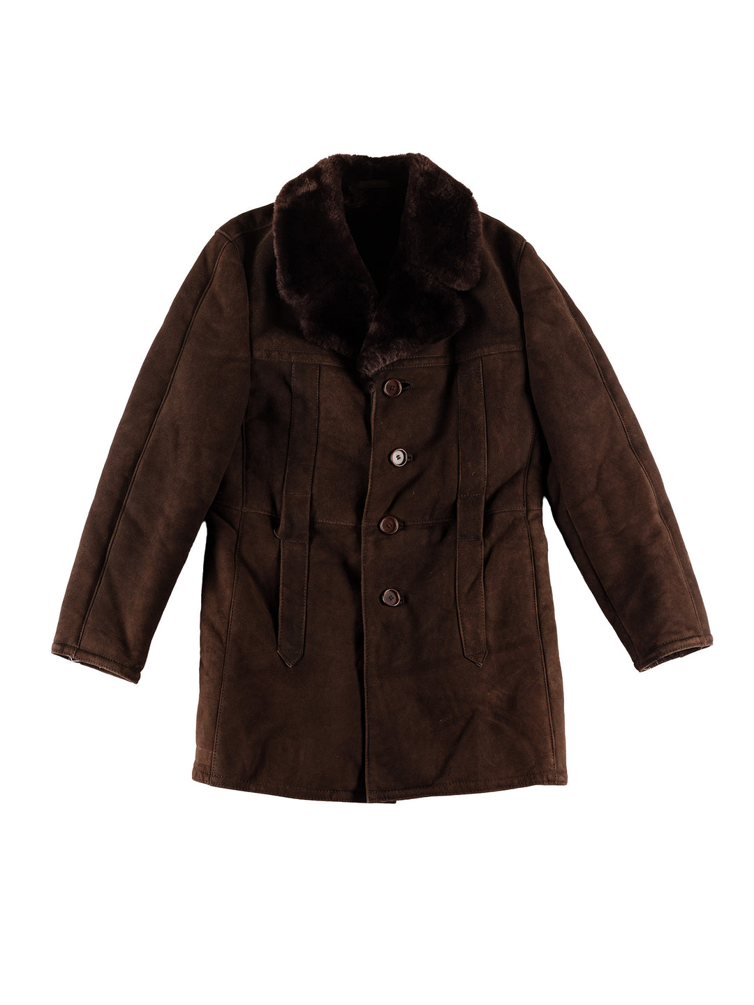 Vintage 70's Men Sheepskin Coat in BrownVN727