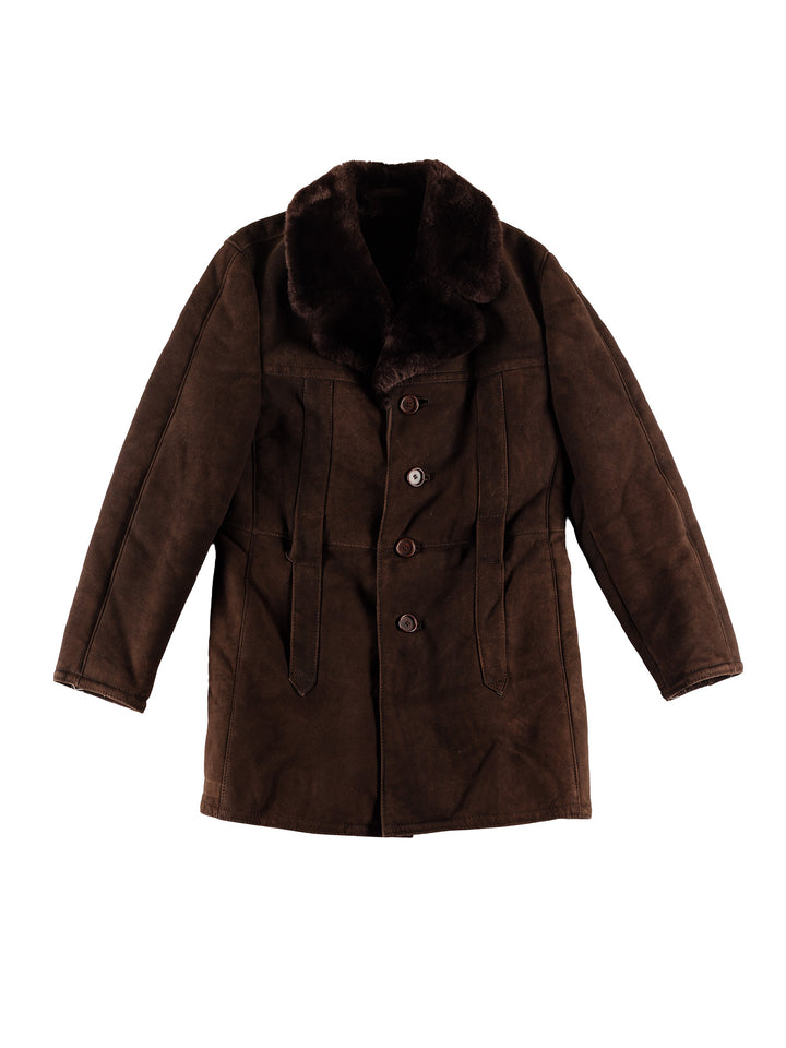 Vintage 70's Men Sheepskin Coat in BrownVN727